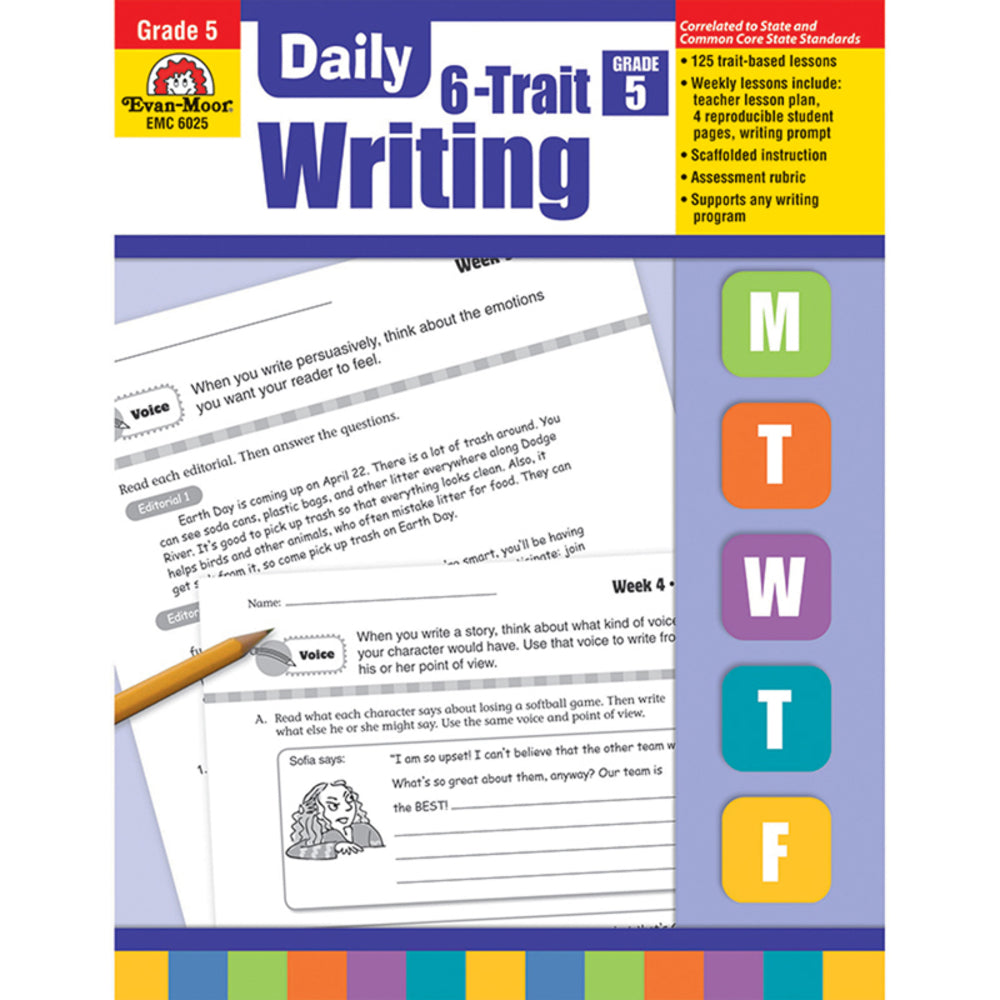 Evan-Moor EMC6025 Daily 6-Trait Writing Book Grade 5 Image 1