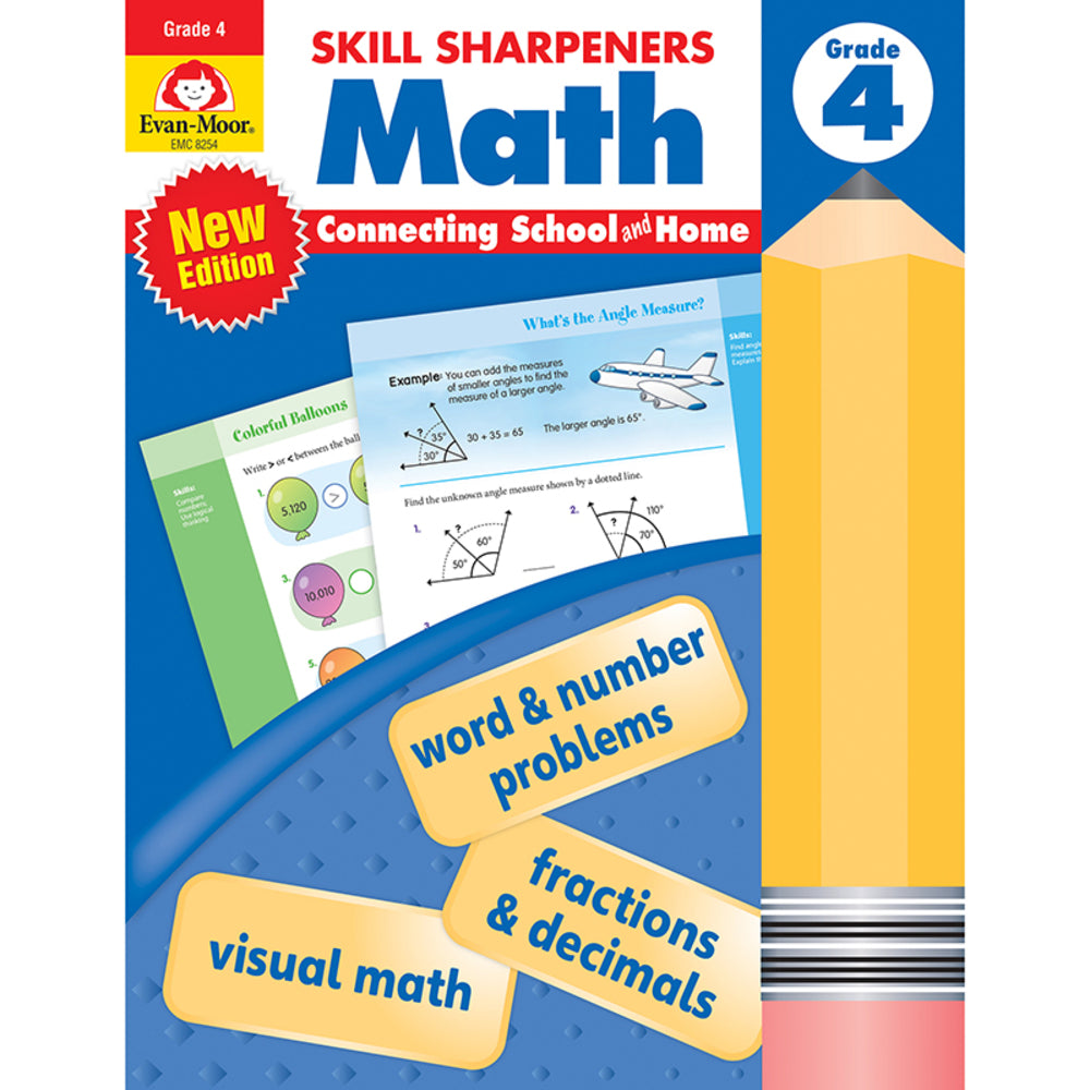Evan-Moor EMC8254 Math Grade 4 Activity Book Image 1