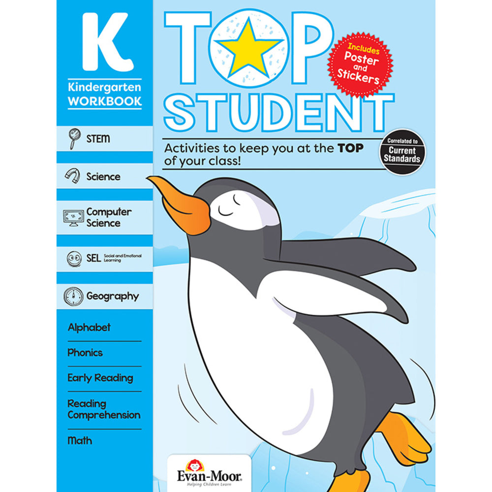 Evan-Moor EMC9320 Top Student Activity Book Grade K Image 1