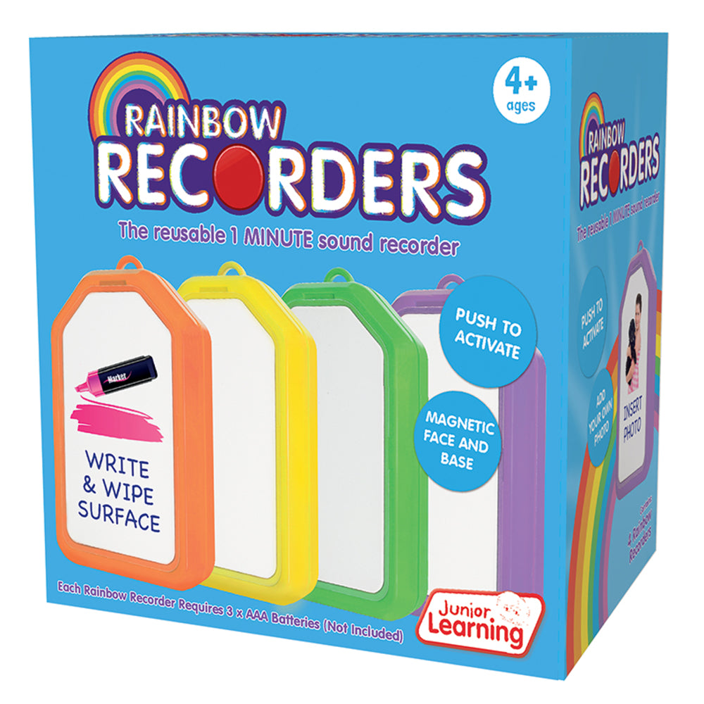 Junior Learning JRL149 Rainbow Recorders Set of 4 - Colorful Musical Instruments Image 1