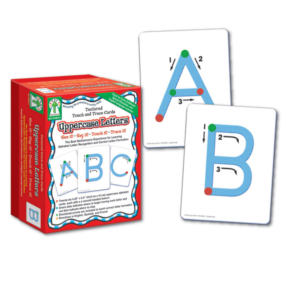 Key Education KE-846011 Textured Touch And Trace Uppercase Letter Cards Image 1
