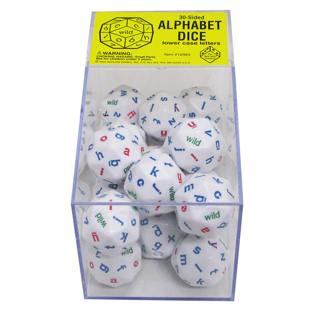 KOPLOW GAMES INC. KOP12986 30-Sided Alphabet Dice Lower Case Letters Box Of 20 Image 1
