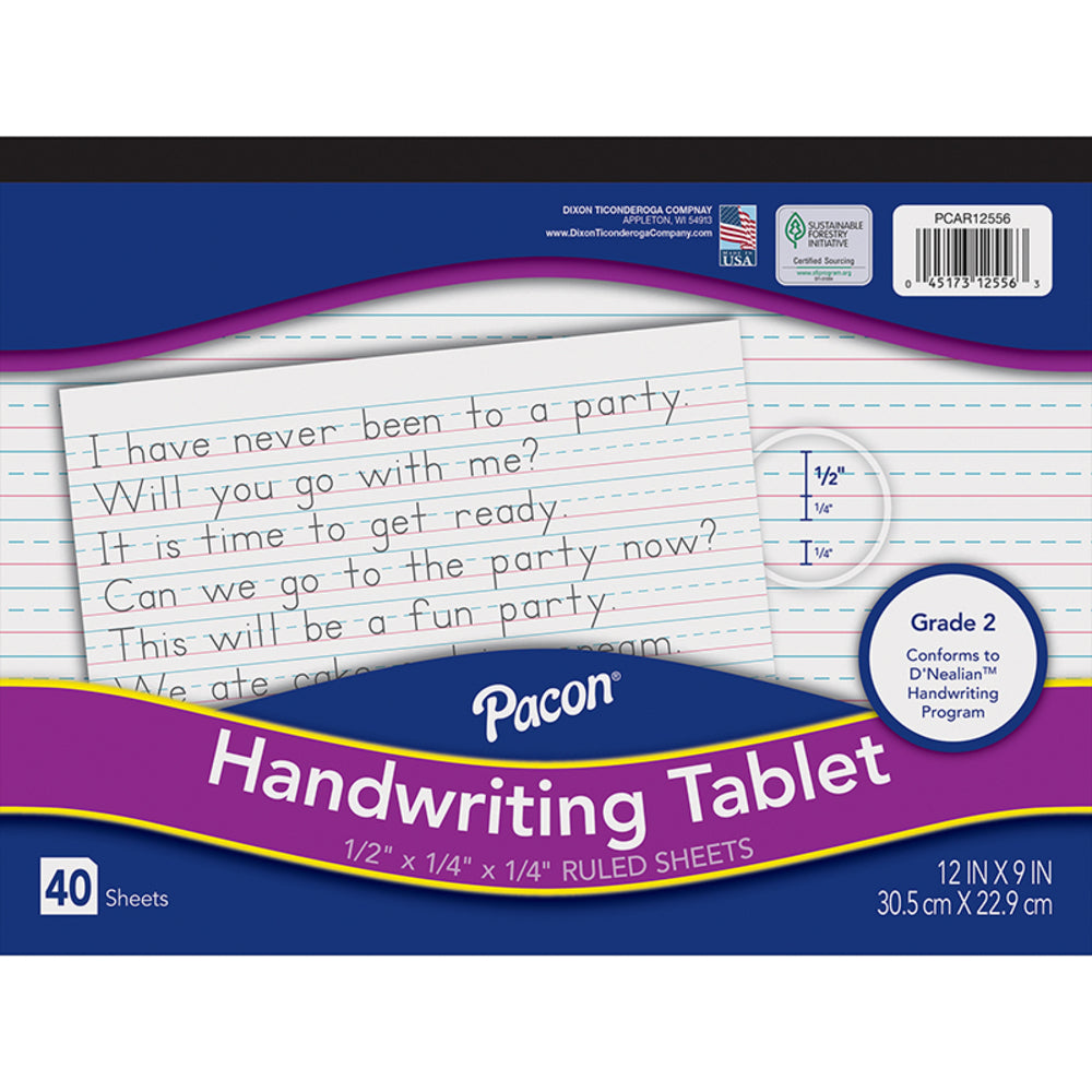 Dixon Ticonderoga Co PACCAR12556 Handwriting Tablet, 1/2" x 1/4" Ruled Image 1