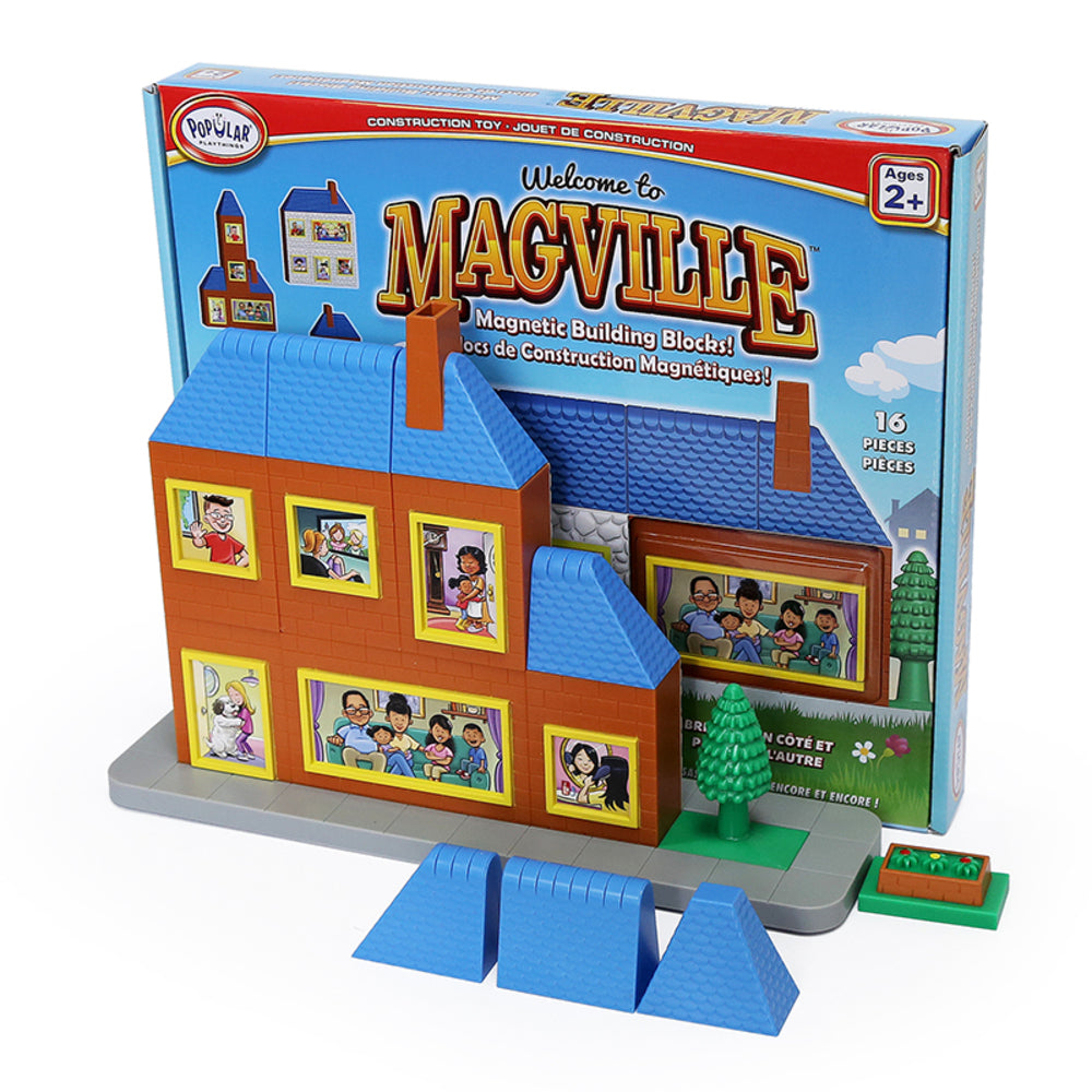 Popular Playthings PPY63001 Magville House - Magnetic Building Toy Set Image 1