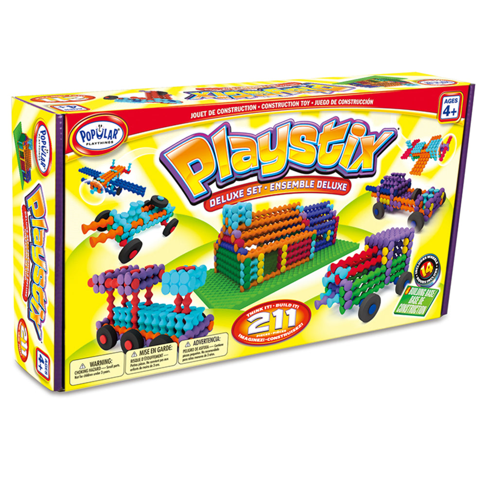 Popular Playthings PPY90001 Playstix 211-Piece Deluxe Set - Creative Building Toy Image 1