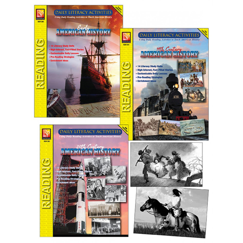 REMEDIA PUBLICATIONS REM393 Daily Literacy Activities: American History Image 1