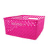 Romanoff ROM74107 Woven Basket Medium Hot Pink Storage Solution Image 1