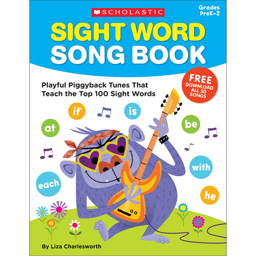 Scholastic Teaching Resources SC-831709 Sight Word Song Book - Top 100 Songs for Learning Sight Words Image 1