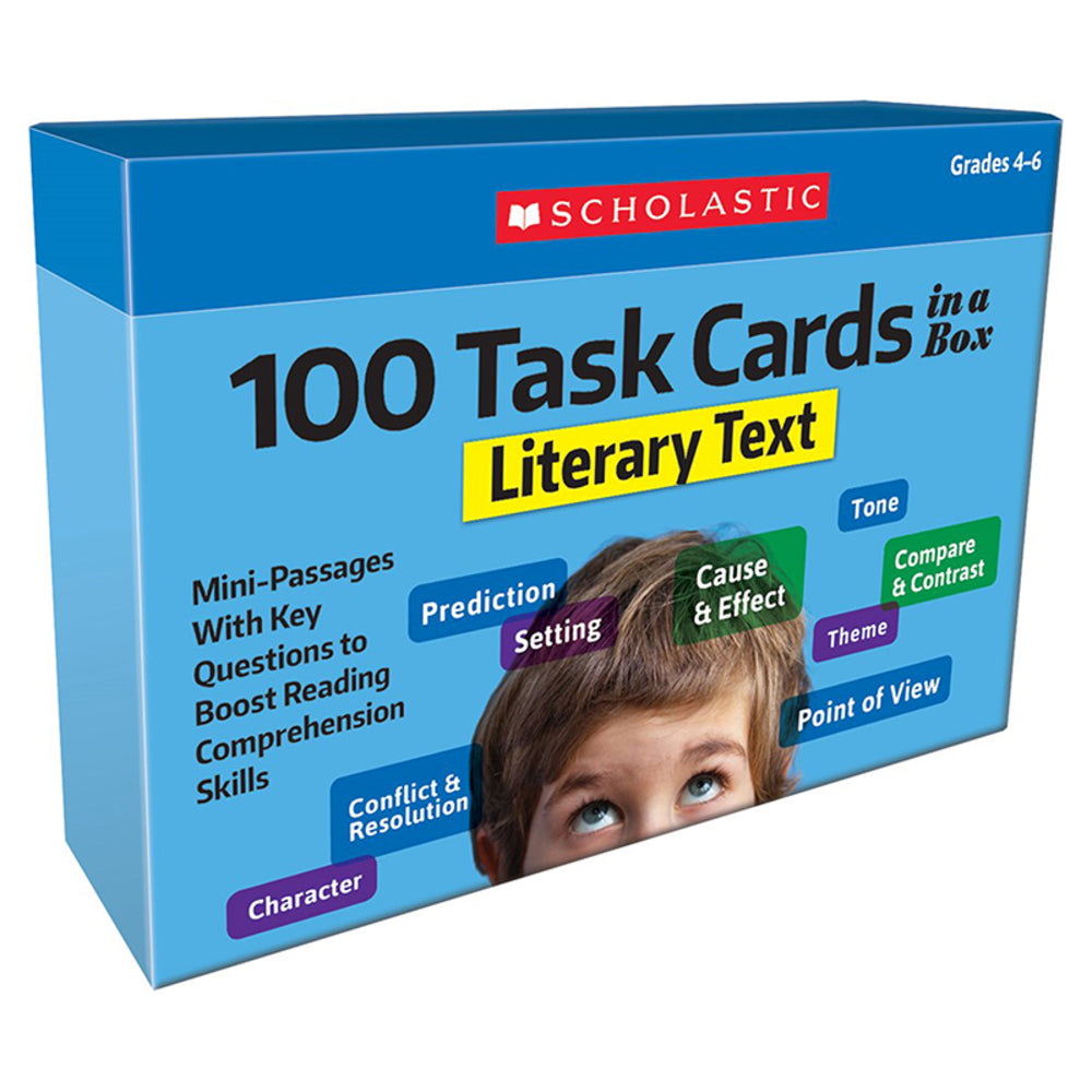 Scholastic SC-855266 Literary Text Task Cards: 100 Comprehension Questions Image 1