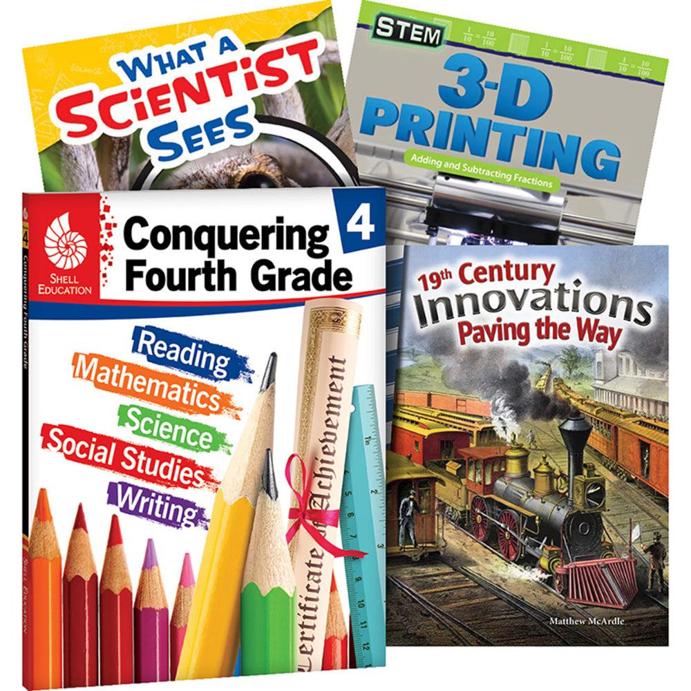 Shell Education SEP100712 Fourth Grade 4-Book Set - Conquering Image 1