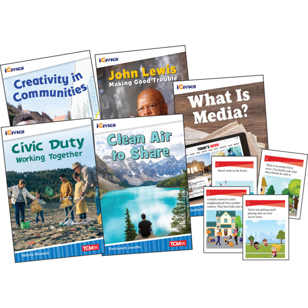 Shell Education SEP131232 iCivics Grade 3 Reading Set: Community & Social Awareness Image 1