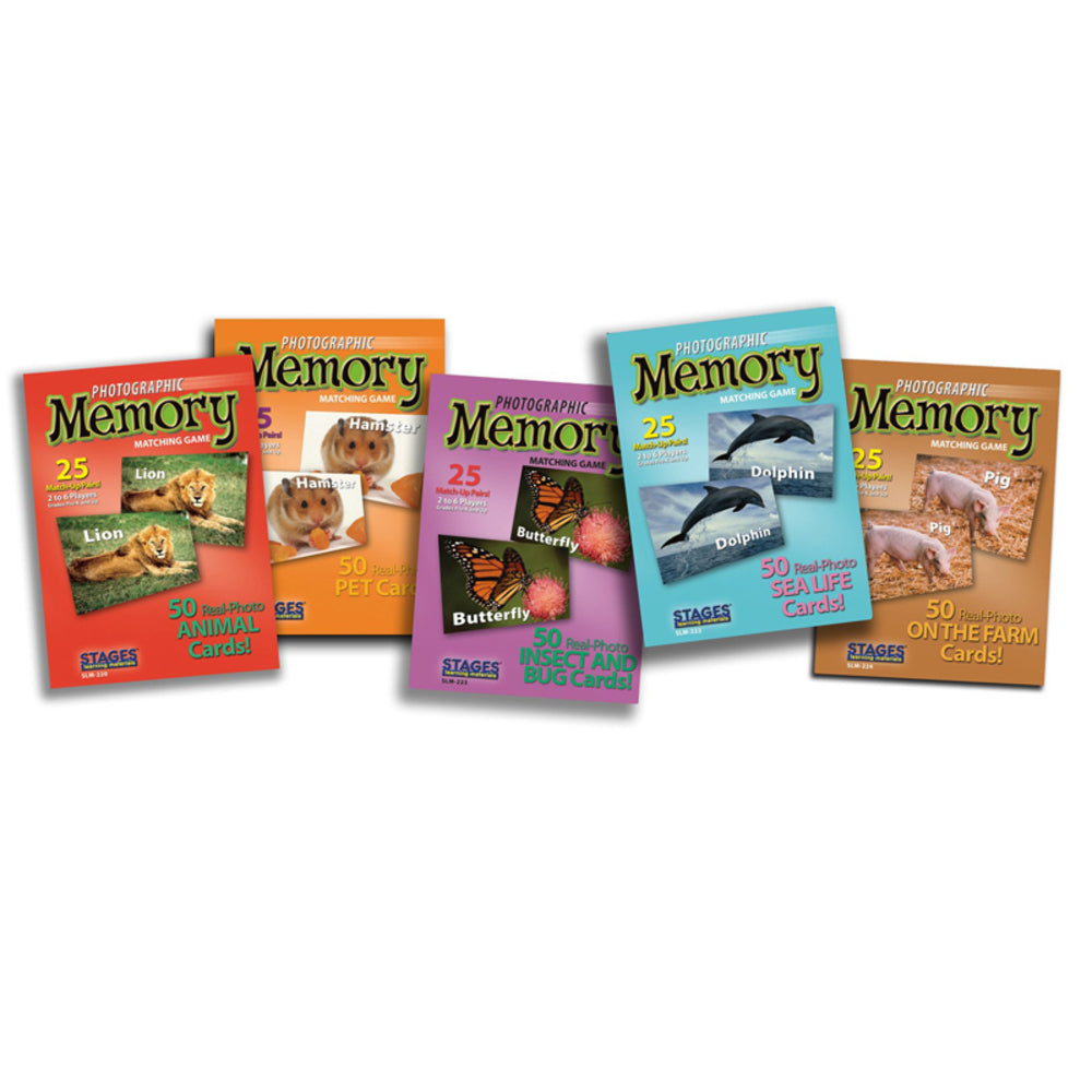 STAGES LEARNING MATERIALS SLM977 Animal Photographic Memory Matching Game Set Image 1