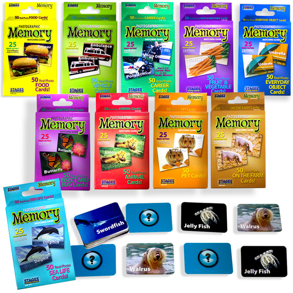 Stages Learning Materials SLM992 Memory Matching Games - Set of 10 Photographic Image 1