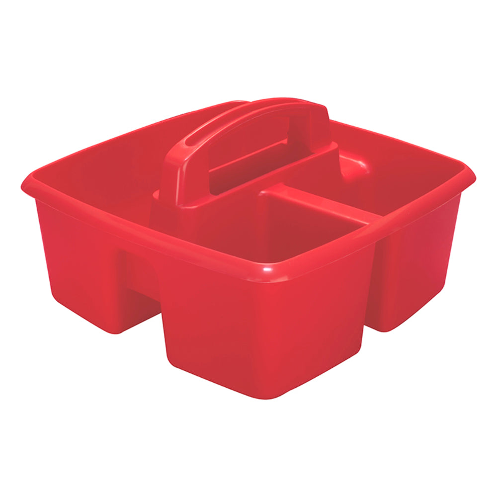 Storex STX00949U06C Small Caddy with 3 Compartments - Red Image 1