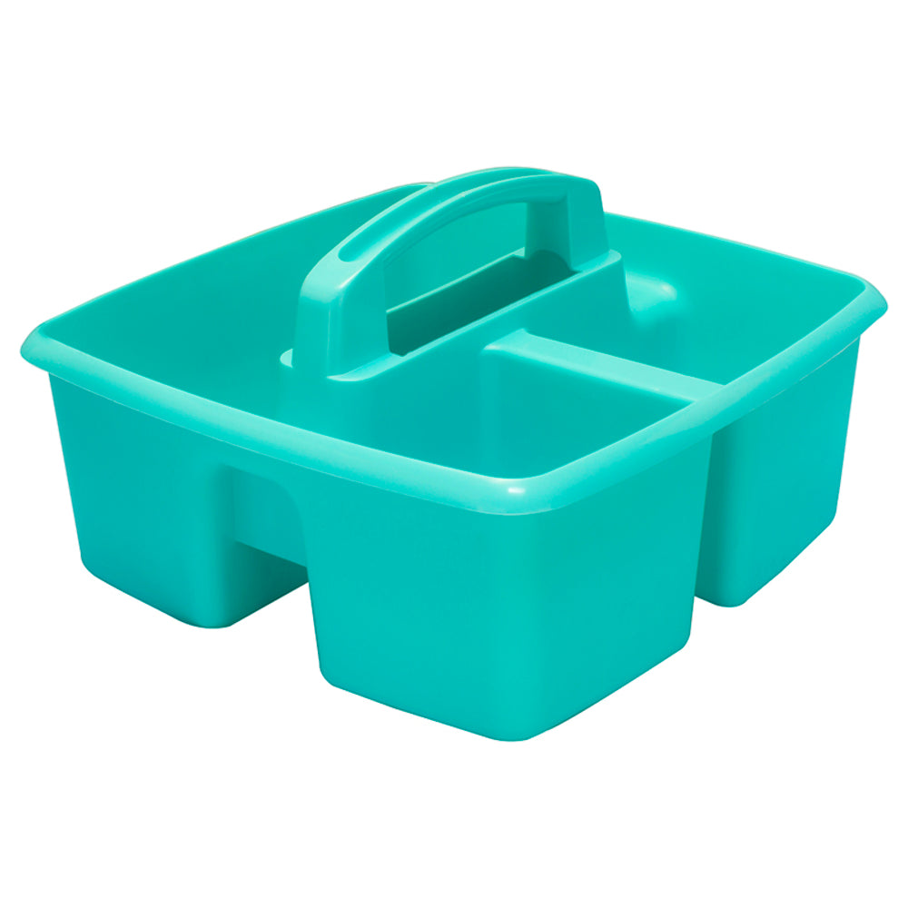 Storex STX00952U06C Small Caddy Teal - 3 Compartments - Comfort Handle Image 1