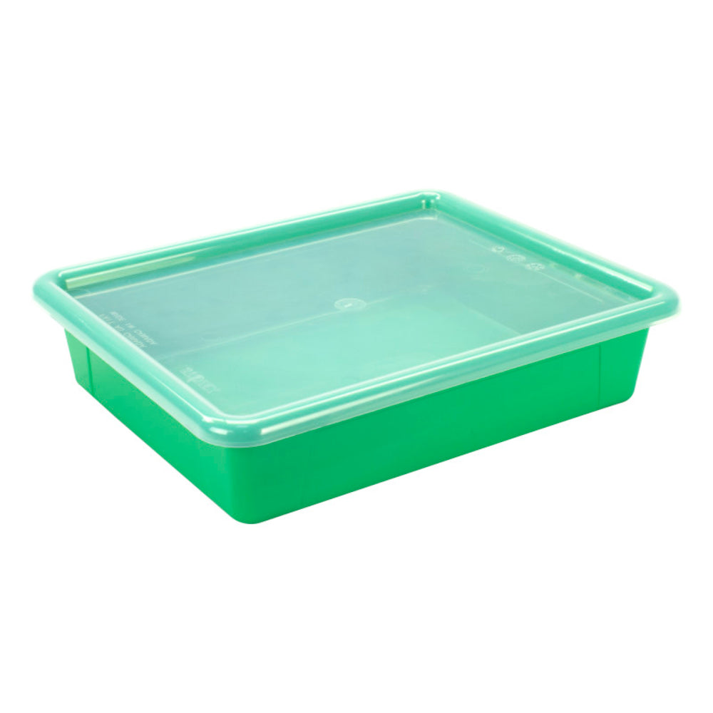 Storex STX62539U05C Flat Storage Tray Lid Green - Letter-Sized Organizer Image 1
