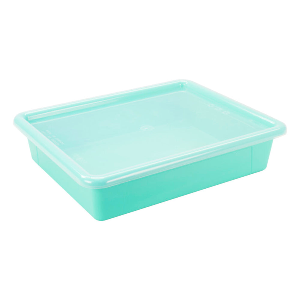Storex STX62541U05C Flat Storage Tray Lid Teal - Letter-Sized Organizer for STEM & STEAM Image 1