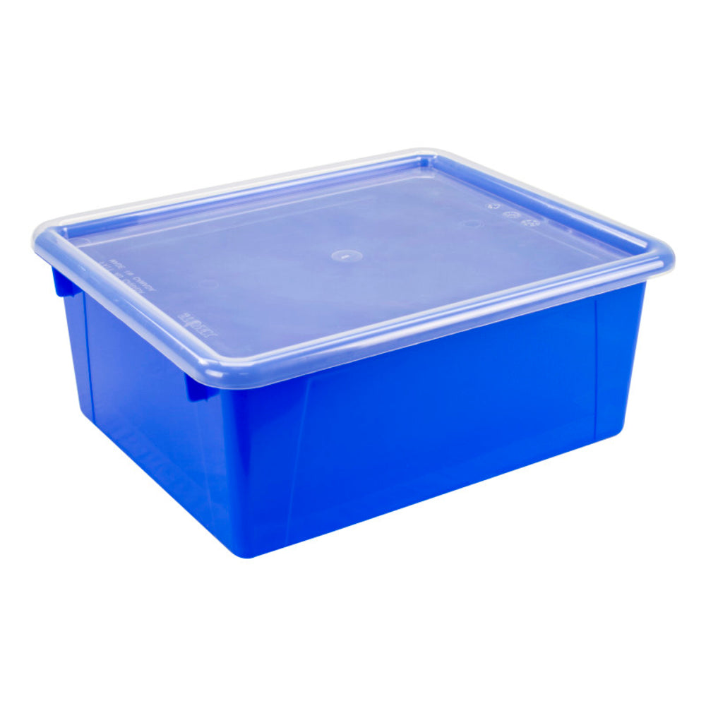 Storex STX62544U05C Deep Storage Tray Lid Blue 10x13x5 - STEM/STEAM Organization Image 1