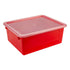 Storex STX62545U05C Deep Storage Tray Lid Red, 10x13x5" - STEM/STEAM Organization Image 1