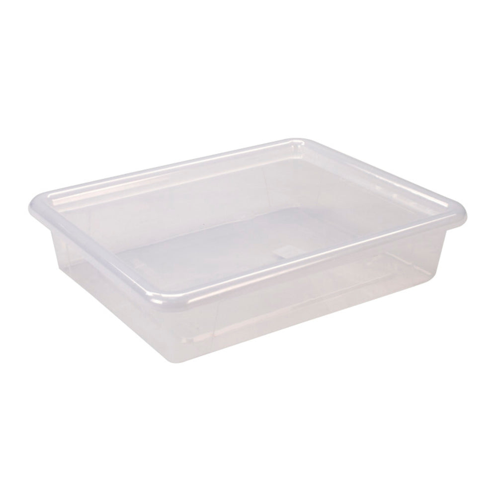 Storex STX62566U05C Flat Storage Tray with Lid - Clear - 10" x 13" x 3"" Image 1