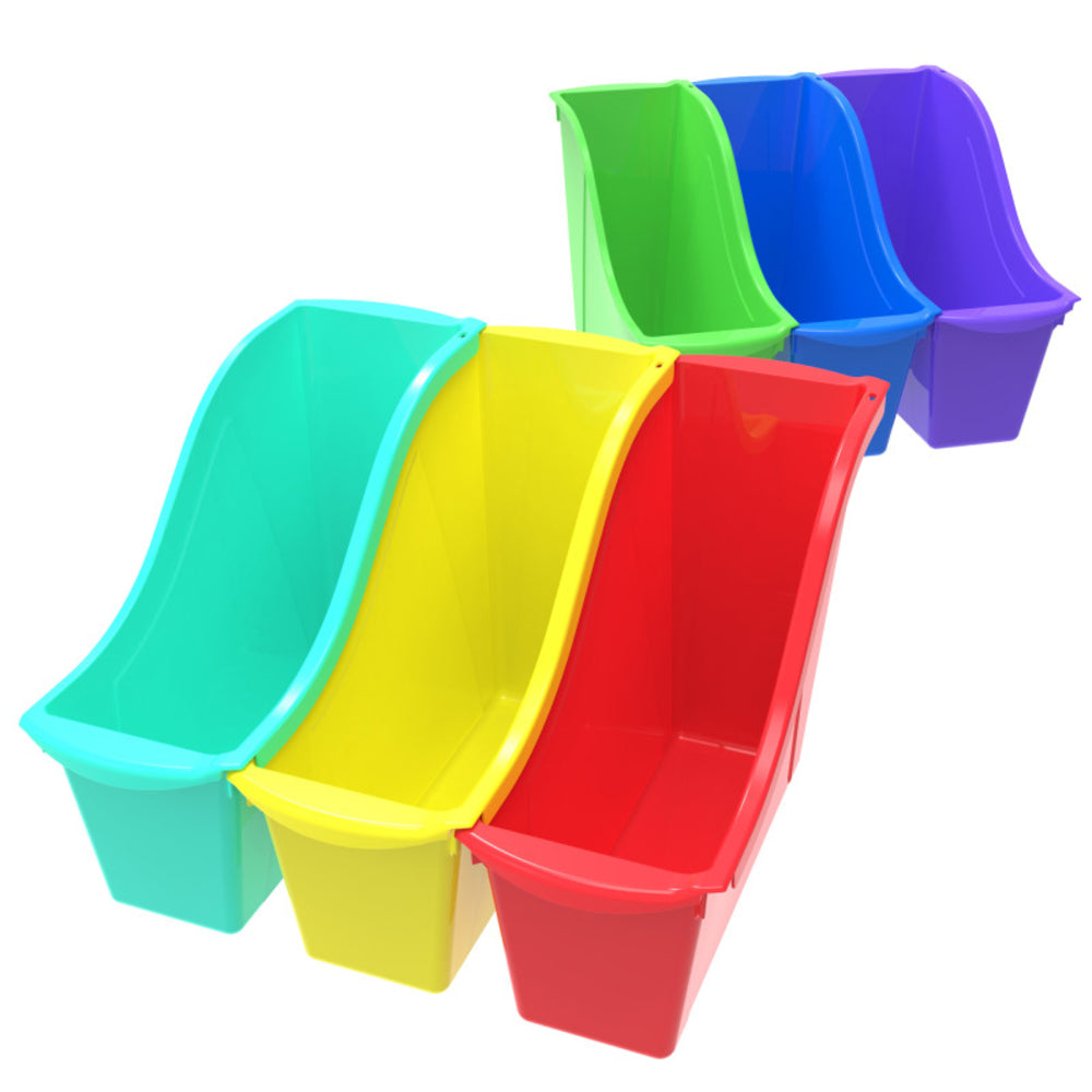 Storex STX70113U06C Small Book Bin Set Of 6 - Assorted Colors Image 1