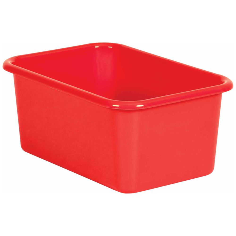 Teacher Created Resources TCR20385 Red Storage Bin - Small Size, Stackable for Clutter-Free Room Image 1