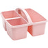 Teacher Created Resources TCR20448 Plastic Storage Caddy, Light Pink, Divided Compartments Image 1