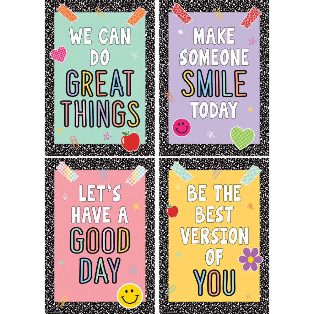 Teacher Created Resources TCR2088730 Educational Posters Set - 4 Bright 13-3/8" x 19" Posters Image 1