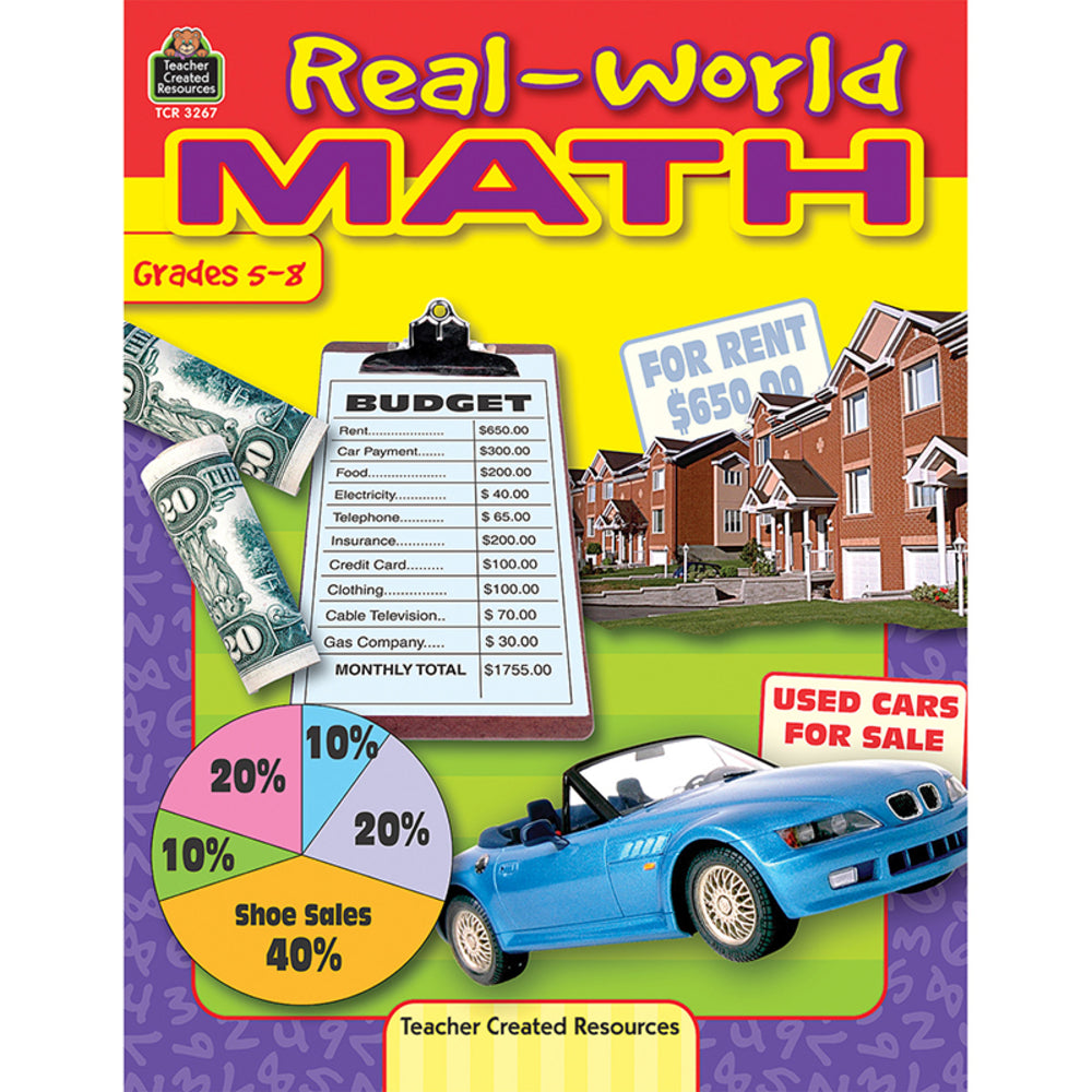Teacher Created Resources TCR3267 Math Workbook - Real-World Problems & Logical Reasoning Image 1