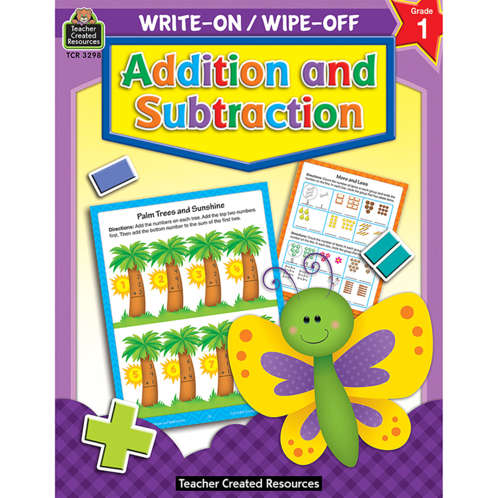 Teacher Created Resources TCR3298 Write-On Wipe-Off Addition & Subtraction Book Image 1
