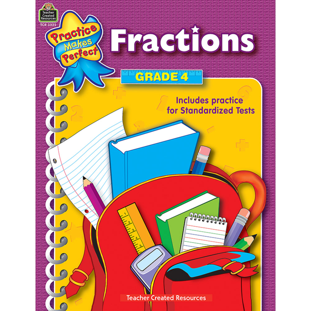 Teacher Created Resources TCR3325 Fractions Practice Book Grade Image 1