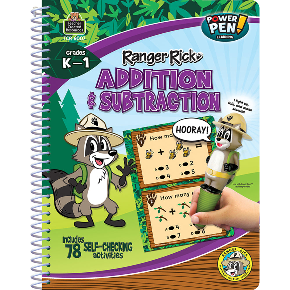 Teacher Created Resources TCR6007 Ranger Rick Power Pen Learning Book: Addition - 78 Activities, Grades K-1 Image 1