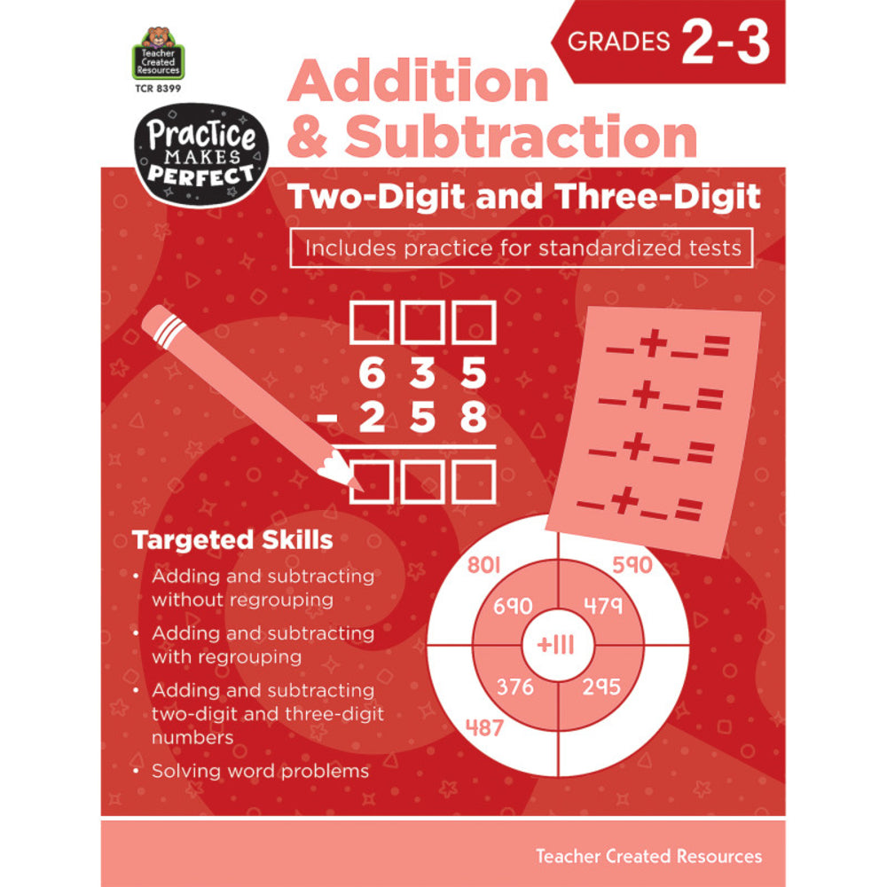 teacher created resources TCR8399 Two-Digit And Math Practice Workbook Image 1