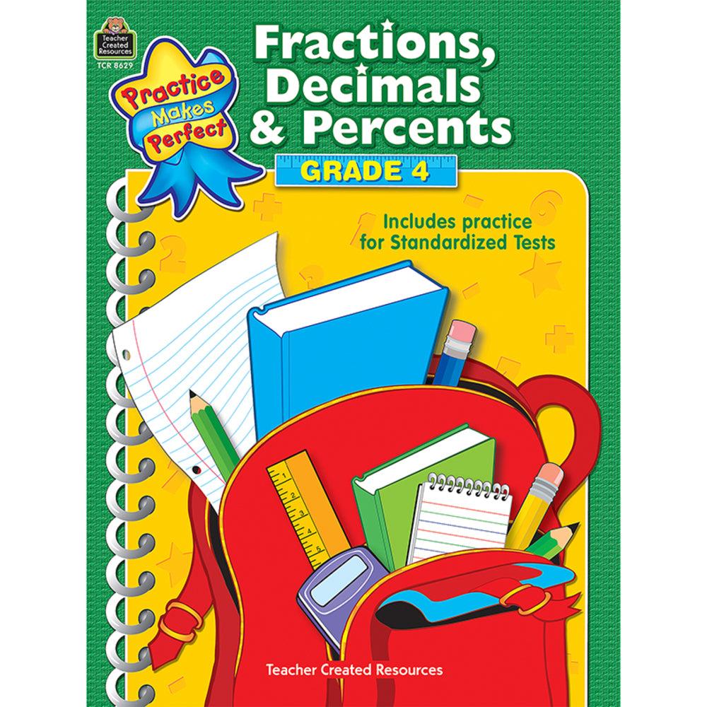Teacher Created Resources TCR8629 Fractions Decimals Practice Book Image 1