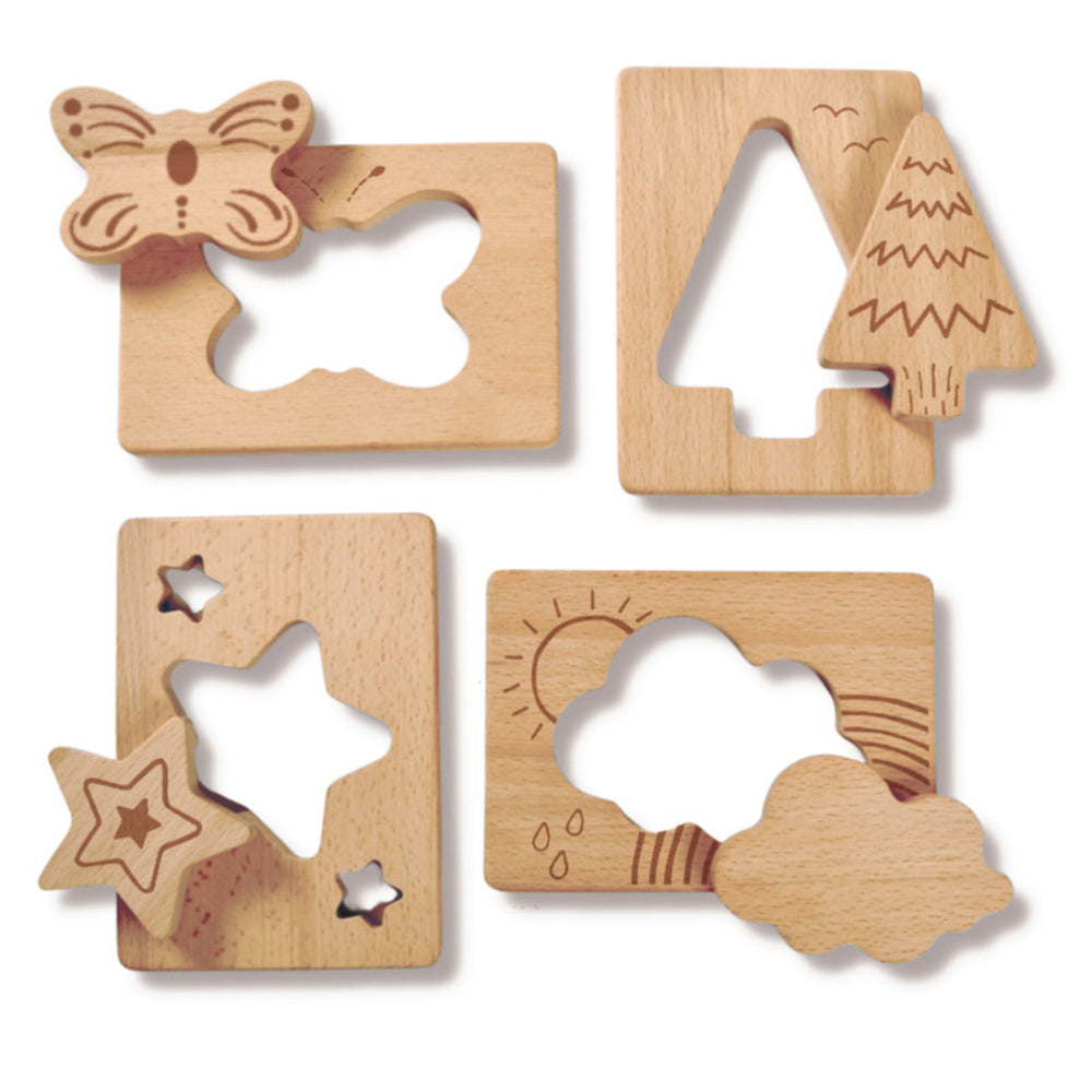 Yellow Door US LLC YUSL1007 Little Looking Shapes Nature Set - Tree, Star, Cloud, Butterfly Image 1