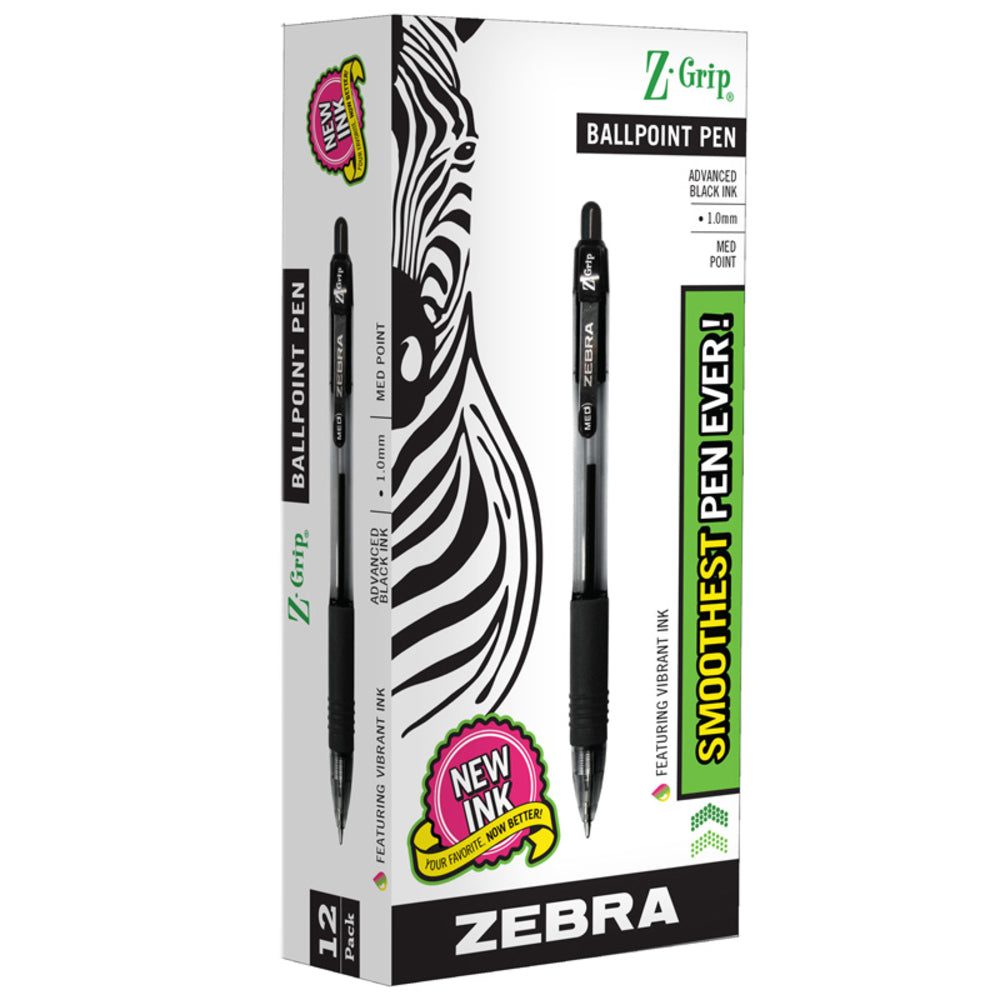 Zebra Z-Ballpoint Retractable Pen 1.0mm Black Pack Of Image 1