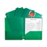 poly Portfolio Folder, 3-Hole Punch, Green, 11 X 8.5, 25-Pack