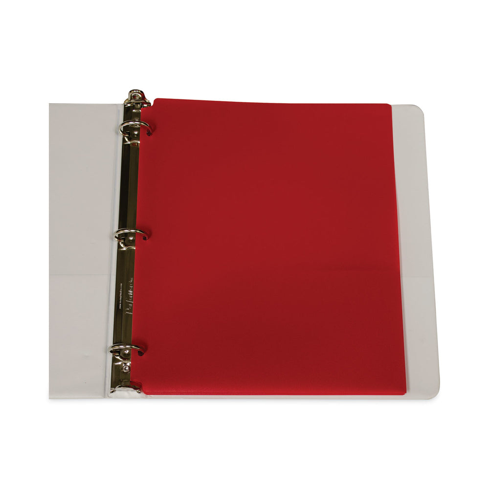 C-LINE PRODUCTS INC CLI33934 Two-Pocket Poly Portfolio Three-Hole Punch Red 1Ea