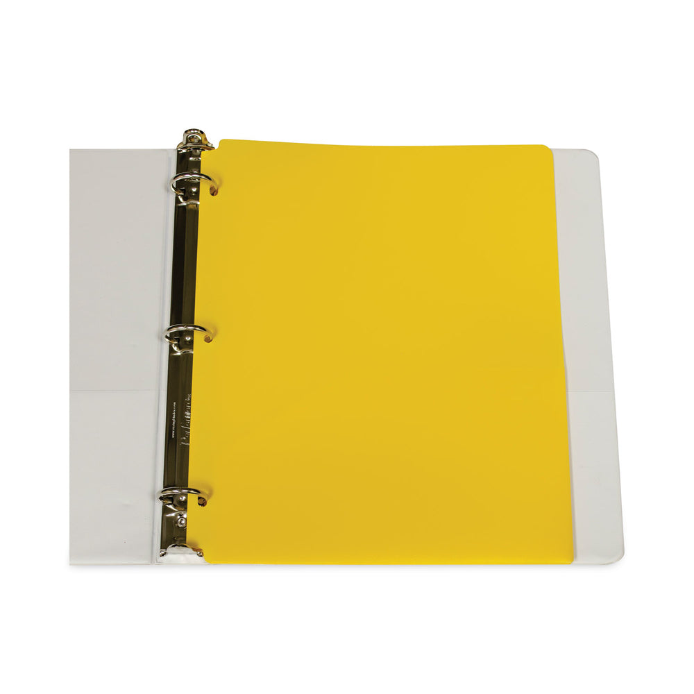 poly Two-Pocket Heavyweight Portfolio Folder 3-Hole Punch Yellow