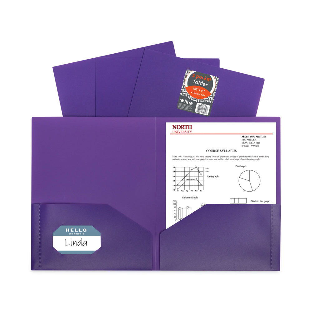 C-LINE PRODUCTS INC CLI33959 Two-Pocket Heavyweight Poly Portfolio Folder