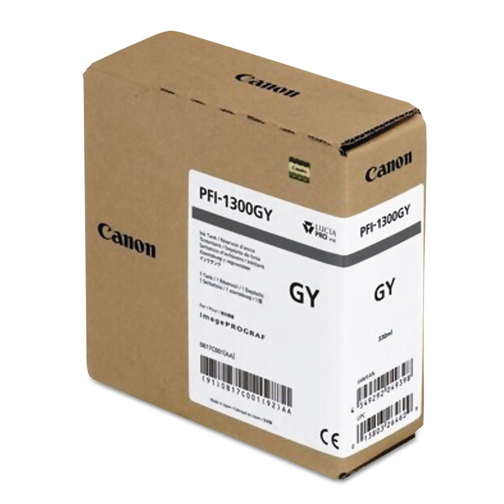 Canon PFI-1300GY Pigment Ink Tank 330ml - Gray Image 1