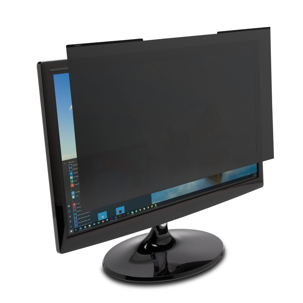Magnetic Monitor Privacy Screen for 21.5" Widescreen Flat Panel Monitors, 16:9 - Slim Magnetic Strip, Blue Light Reduction Image 1