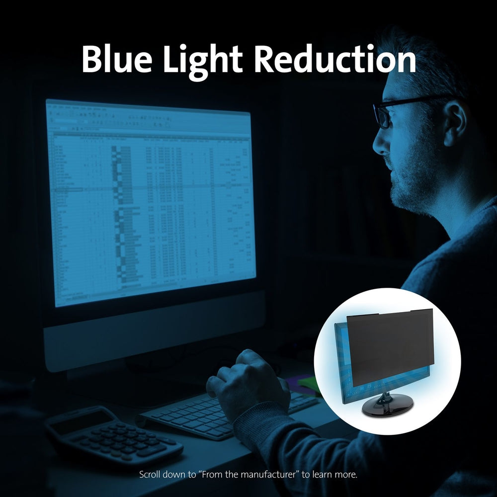 Magnetic Privacy Screen for 23.8" Widescreen Monitors, Blue Light Reduction