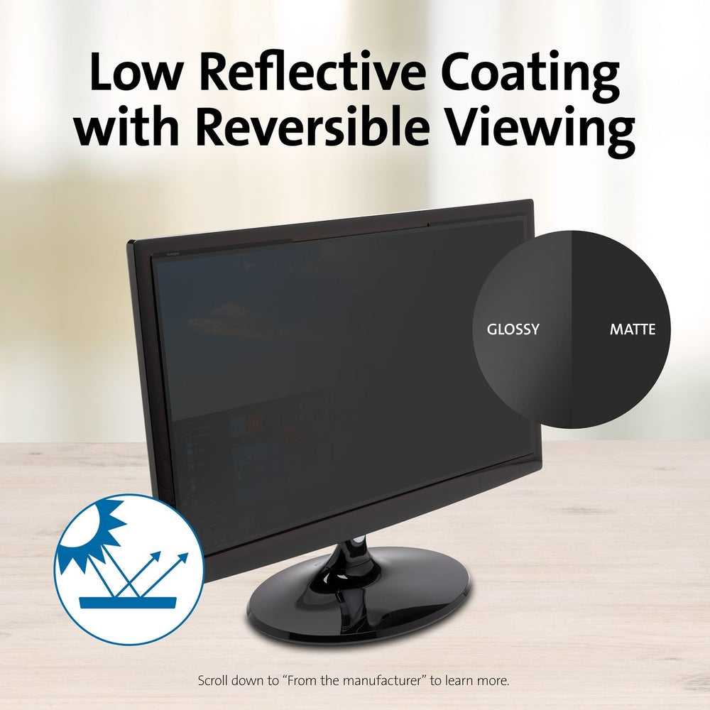 Magnetic Privacy Screen for 23.8" Widescreen Monitors, Blue Light Reduction