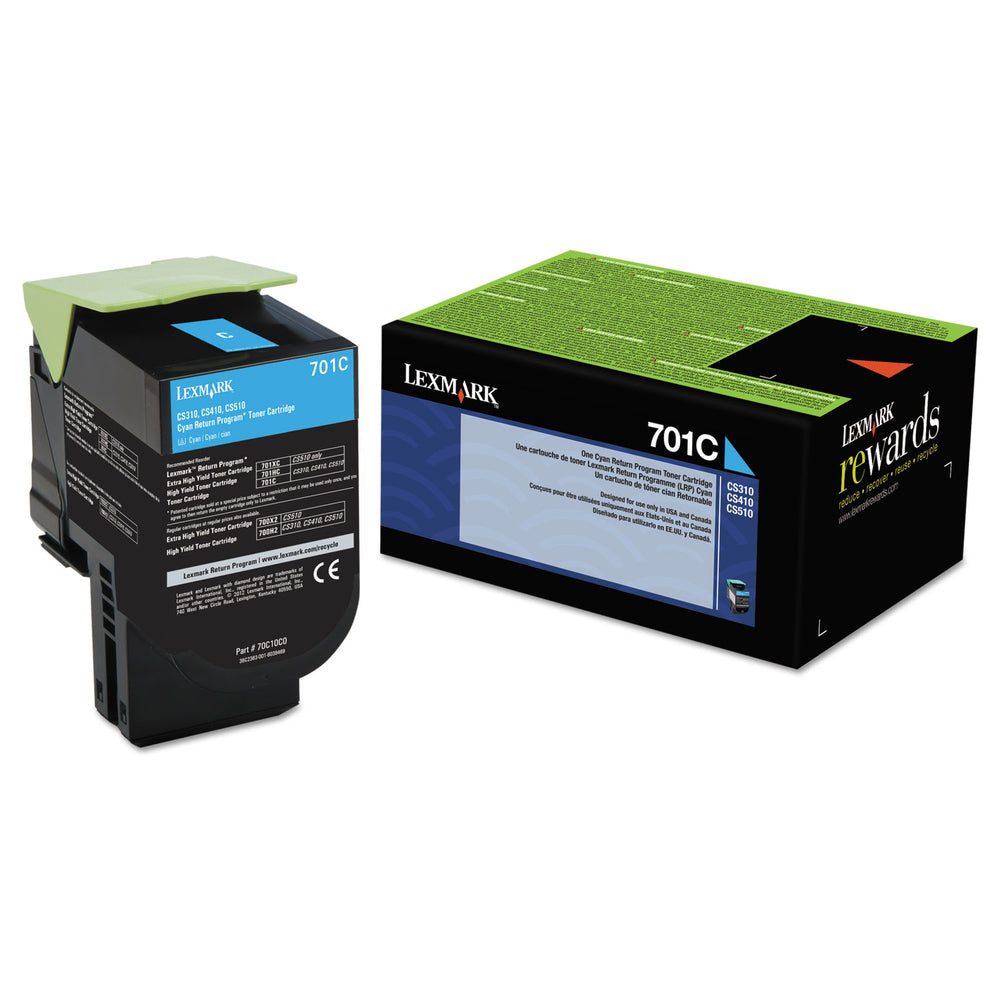 Lexmark 70C10C0 Cyan Toner Cartridge - 1,000 Page Yield Image 1