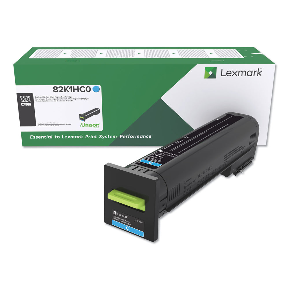 Lexmark 82K1HC0 Cyan Toner Cartridge - Original, High Yield Image 1