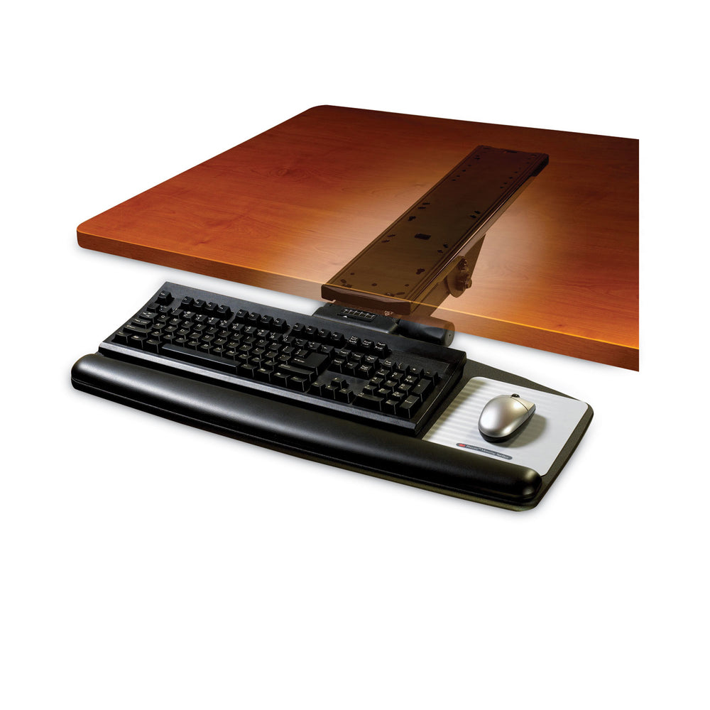 3m Akt90le Keyboard Tray with Gel Wrist Rest - 23In Track - Ergonomic Adjustment