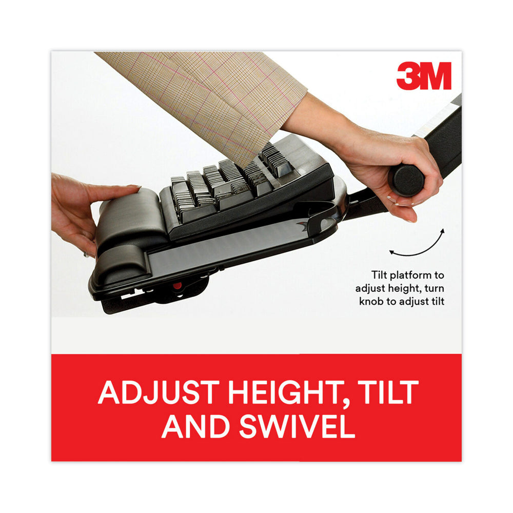 3m Akt90le Keyboard Tray with Gel Wrist Rest - 23In Track - Ergonomic Adjustment