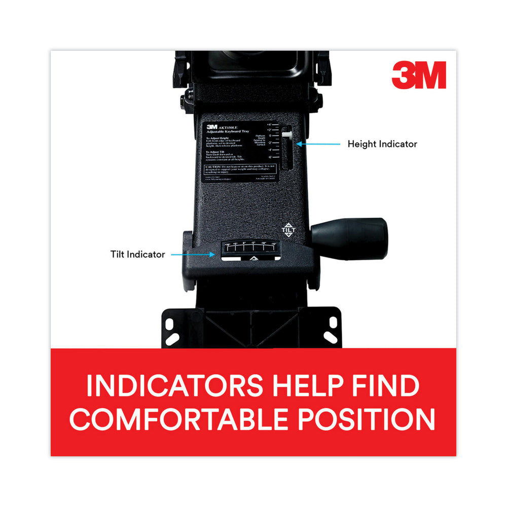 3m Akt90le Keyboard Tray with Gel Wrist Rest - 23In Track - Ergonomic Adjustment