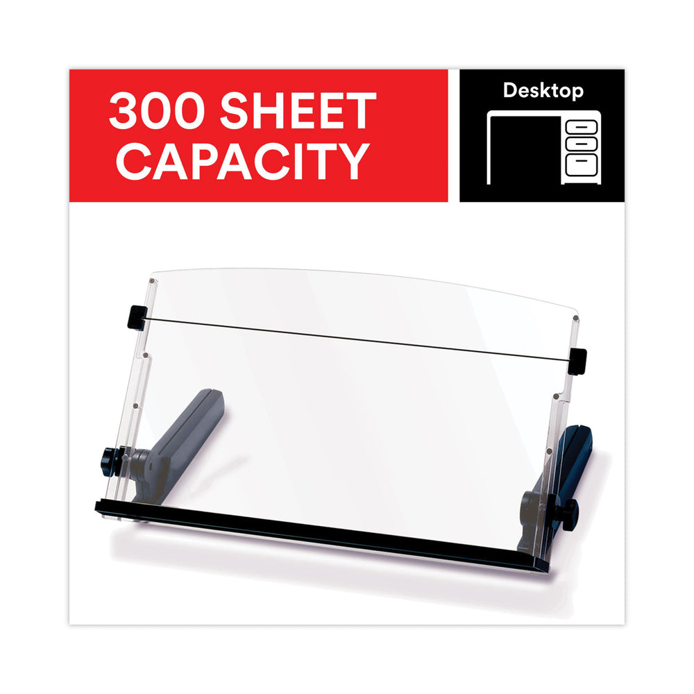 3M DH640 In-Line Freestanding Copyholder, 300 Sheet Capacity, Black/Clear